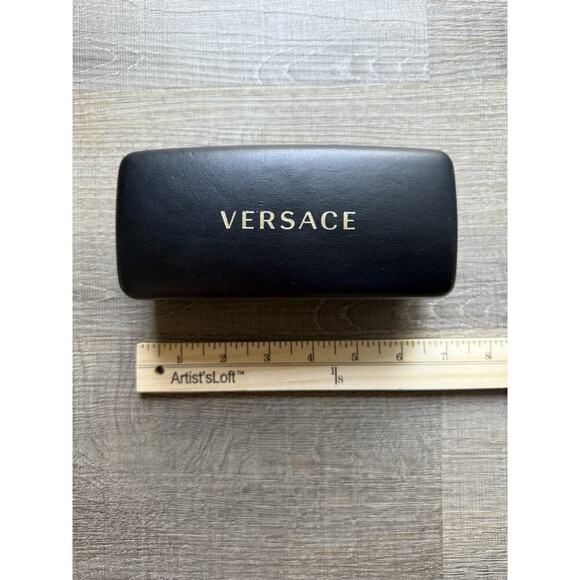 Authentic Versace Hard Eye Glass Case *Case Only Black With Black Velvet‎ Lining - Picture 1 of 7